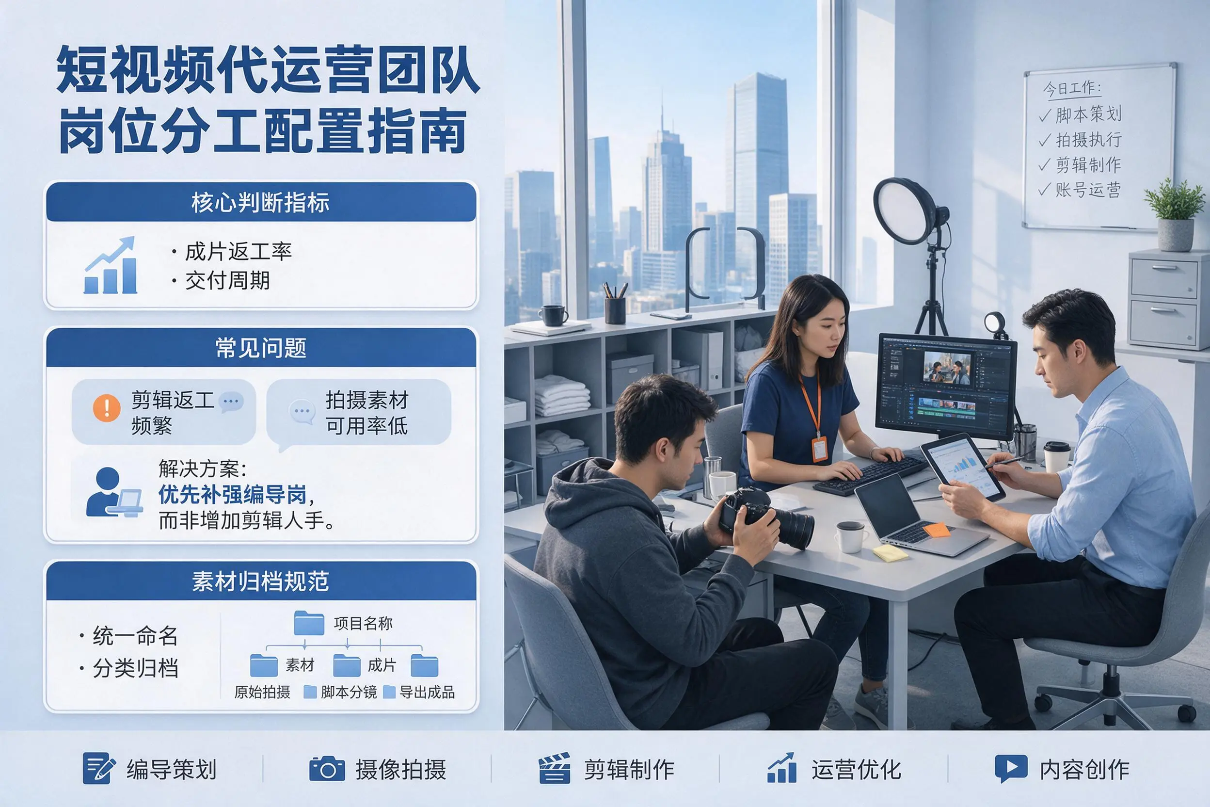 短视频代运营团队如何配置？安阳企业岗位分工科普说明