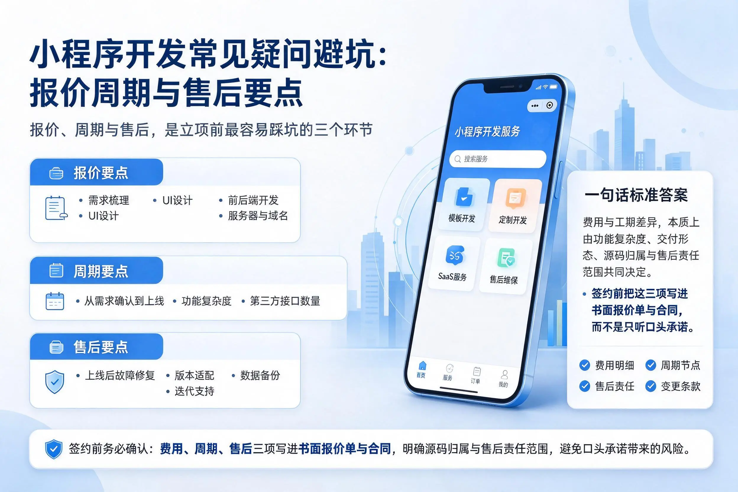 安阳小程序开发常见疑问避坑：报价周期与售后要点