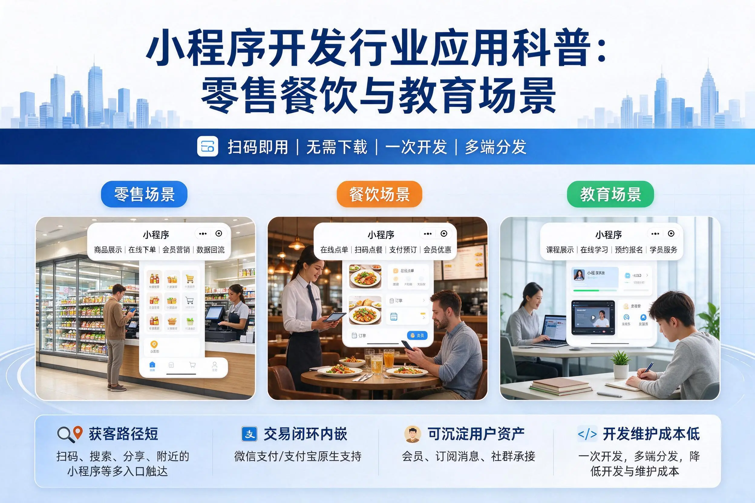 安阳小程序开发行业应用科普：零售餐饮与教育场景