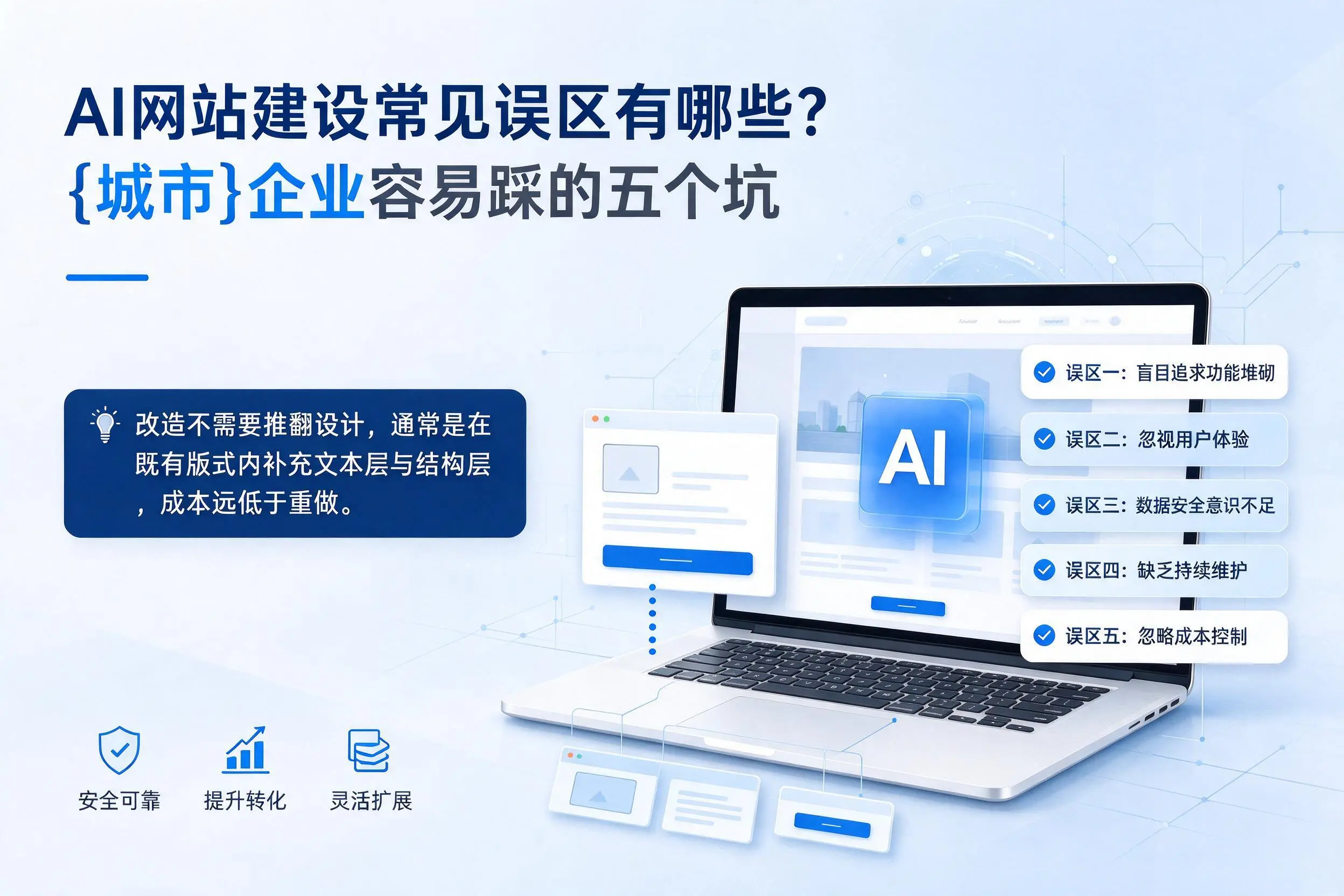 AI网站建设常见误区有哪些?安阳企业容易踩的五个坑