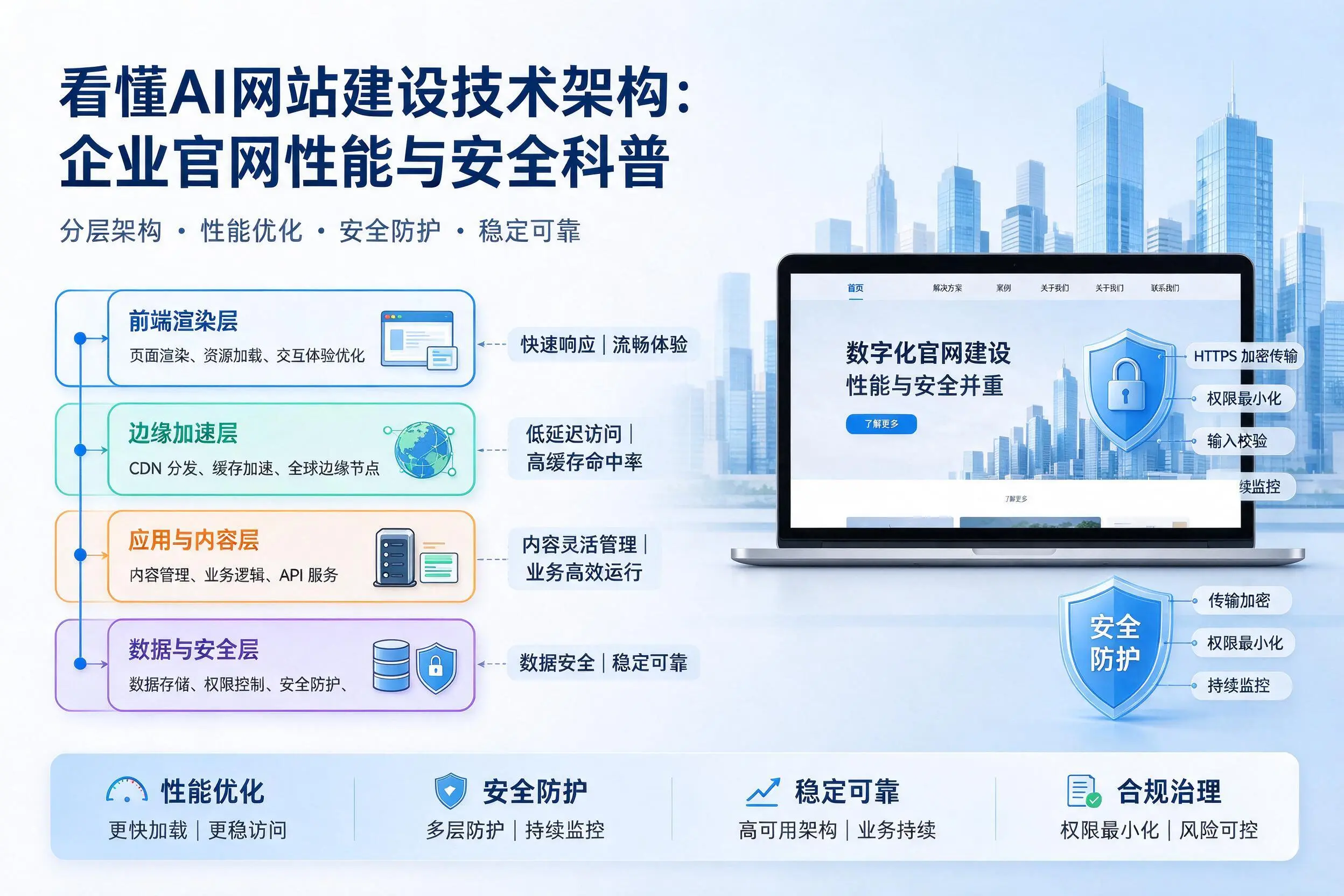 看懂AI网站建设技术架构：安阳企业官网性能与安全科普