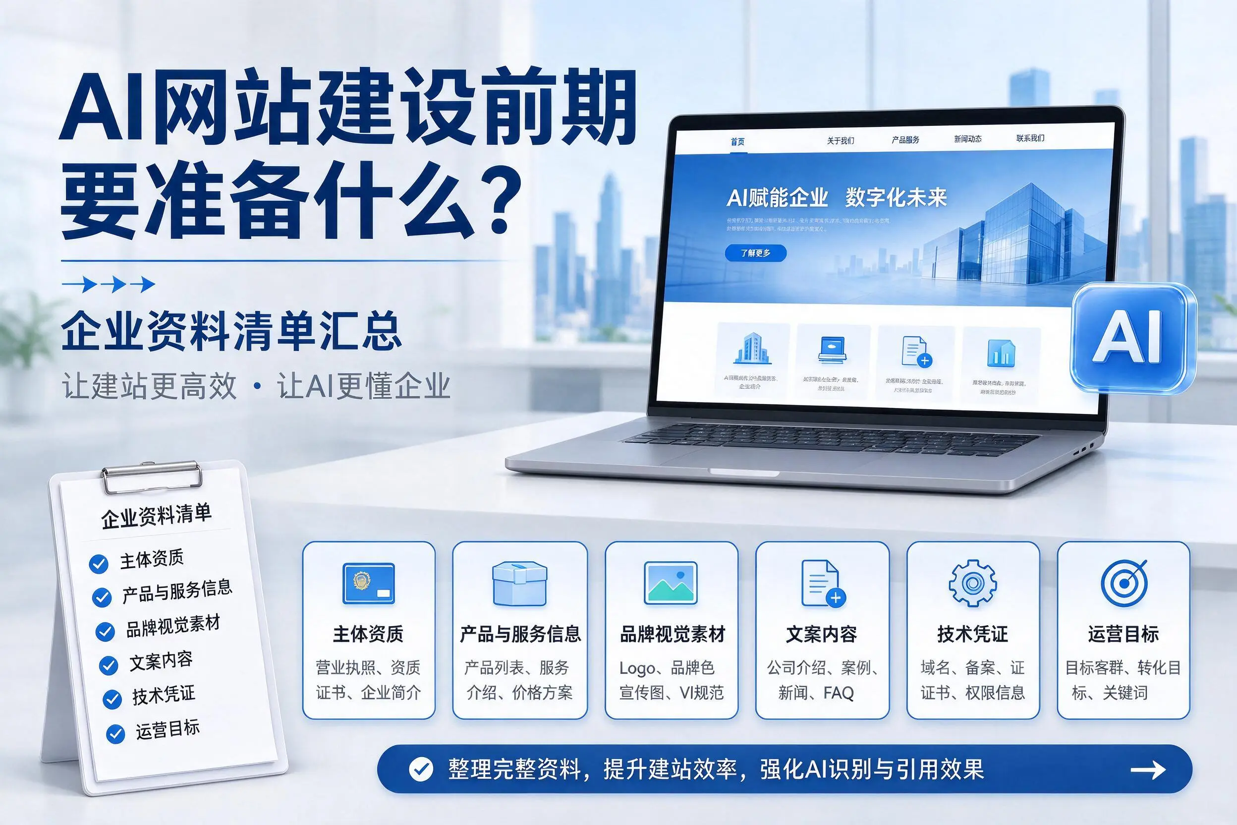 AI网站建设前期要准备什么？安阳企业资料清单汇总